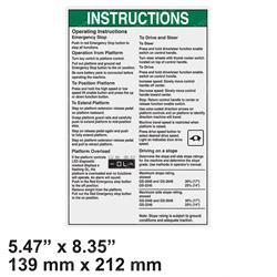 GENIE 228932 DECAL - OPER INSTRUCTIONS