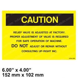 Picture of Decal - Caution Relief Valve