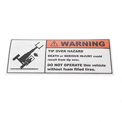 Picture of Warning Tip Over Hazard Label