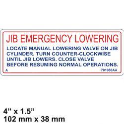 Picture of Decal Jib Emergency Lowering