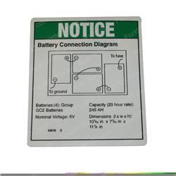gn43616 DECAL - NOTICE BATTERY CONNECT