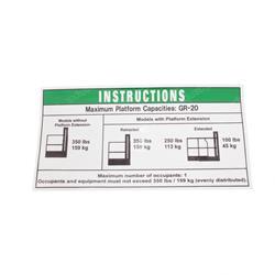 Picture of Decal - Notice Max Cap-350# Std