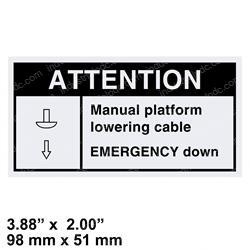 Picture of Decal - Emergency Lowering Valv