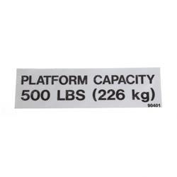 Picture of Decal - Capacity 500lbs Small