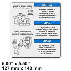 Picture of Decal - Notice Hi-Gate Closed
