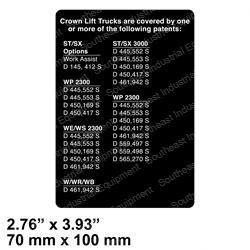 CROWN CR069320-005 LABEL PATENT