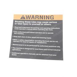 Picture of Decal- Warning