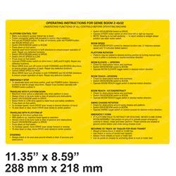 Picture of Decal Operating Instruct-Z45