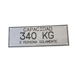 Picture of Nameplate Cap. 340kgs (lat)