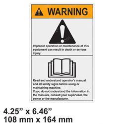 Picture of Decal - Warning Read Manual