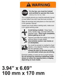 CROWN CR068066 DECAL - WARNING GENERAL