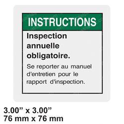 Picture of Decal Notice Annual Insp Req