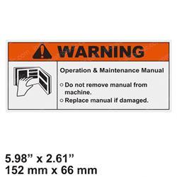 Picture of Decal - Warning Manuals