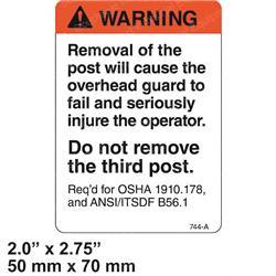 CROWN CR069744 DECAL - WARNING 3RD POST