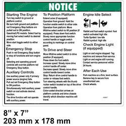 Picture of Decal - Operation Instuctions