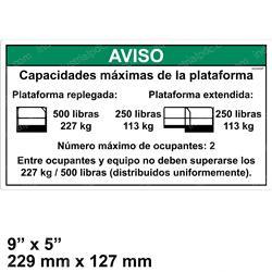 Picture of Decal - Notice Max Cap 500/250