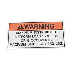 Picture of Decal - Max Load 1500/5/250