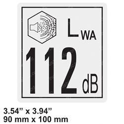 Picture of Decal - Sound Level (112db)