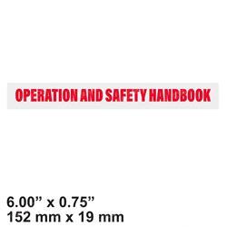 MARKLIFT 2130820 DECAL - OPER.  SAFETY HANDBOOK