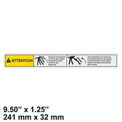 Picture of Decal Caution Crush Haz Rails