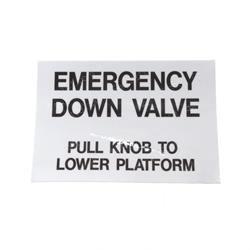 up005223-005 DECAL - EMERGENCY DOWN