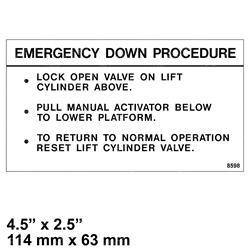 Picture of Decal - Emergency Down
