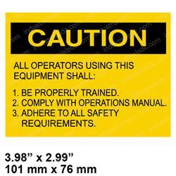Picture of Decal Caution: Operators Shall