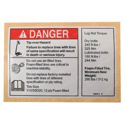 Picture of Decal,danger/Label,tire Specs