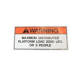 Picture of Decal - Warn Max Load 2000lbs