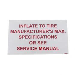 Picture of Decal - Inflate to Mfg Spec