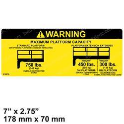 Picture of Decal Warning 750lb Capacity