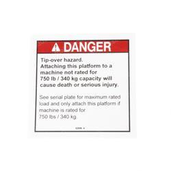 Picture of Decal Danger Tip-Over Hi-Cap