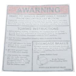Picture of Decal Warning Tow Instructions