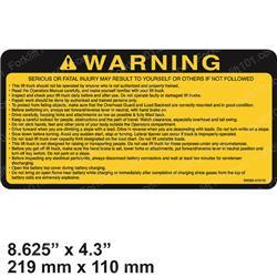 cl445570 DECAL - WARNING