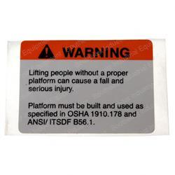 CROWN CR069050 DECAL - WARNING PLATFORM