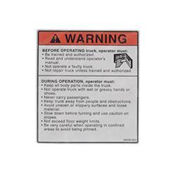 Picture of Decal - Warning Op. Instr.