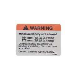 Picture of Warning Battery Size