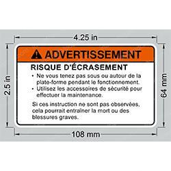 Picture of Decal Warning Crushing (csa)