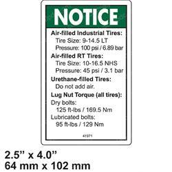 Picture of Decal Notice Tire Pressure