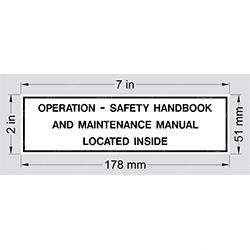 Picture of Nameplate- Operation Handbook
