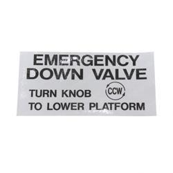 Picture of Decal - Emergency Down Valve