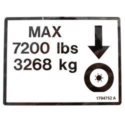 Picture of Decal Max Wheel Load