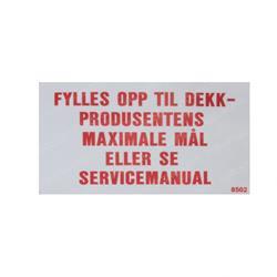 Picture of Decal - Norway Tire Inflation