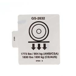 Picture of Decal - Max Wheel Load Gs-2632