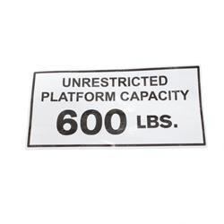 Picture of Decal - Capacity 600lbs