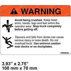 CROWN CR069005 DECAL - WARNING RIDER TRUCKS