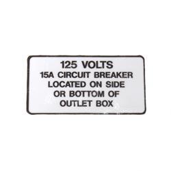 Picture of Decal - 125 Volts 15a Circuit