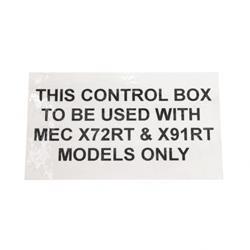 Picture of Decal - Control Box Models Rt
