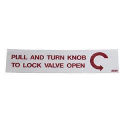 Picture of Decal - Valve Instructions