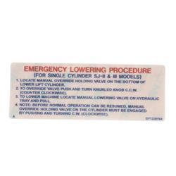 Picture of Decal - Emergency Lowering